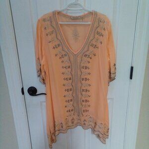 Soft Surroundings flowy tunic.  Modal  1X, embroidered
